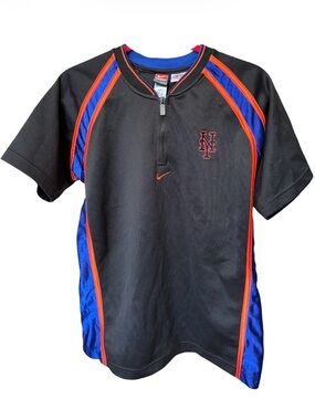 Nike NY Mets Boys Short Sleeve Jersey Shirt Sz Large 16-18 Black